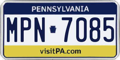 PA license plate MPN7085