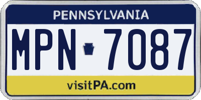 PA license plate MPN7087