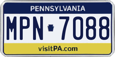 PA license plate MPN7088