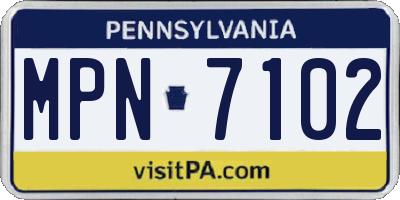 PA license plate MPN7102