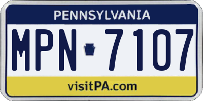 PA license plate MPN7107