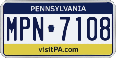 PA license plate MPN7108