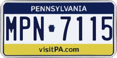 PA license plate MPN7115