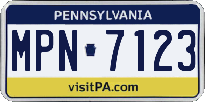 PA license plate MPN7123