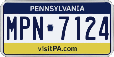 PA license plate MPN7124