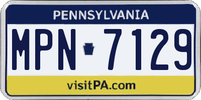 PA license plate MPN7129