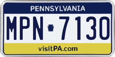 PA license plate MPN7130