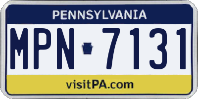 PA license plate MPN7131