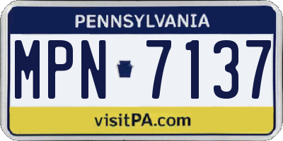 PA license plate MPN7137