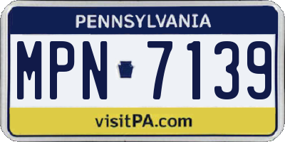 PA license plate MPN7139