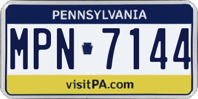 PA license plate MPN7144