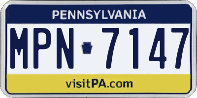 PA license plate MPN7147