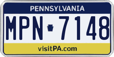PA license plate MPN7148