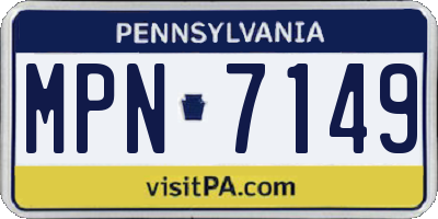 PA license plate MPN7149