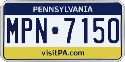 PA license plate MPN7150