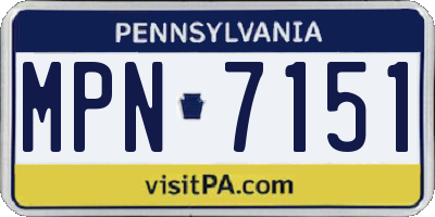 PA license plate MPN7151