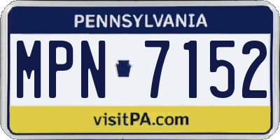 PA license plate MPN7152