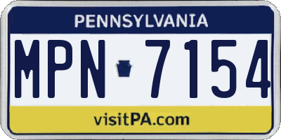 PA license plate MPN7154