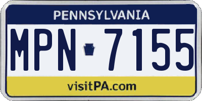 PA license plate MPN7155