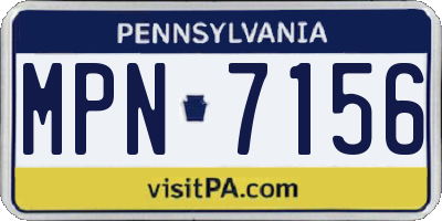 PA license plate MPN7156