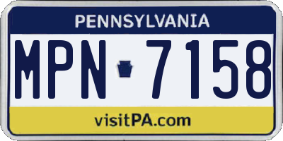 PA license plate MPN7158
