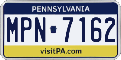 PA license plate MPN7162