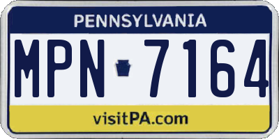 PA license plate MPN7164