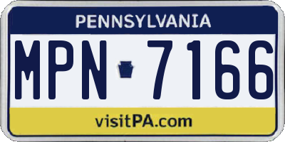 PA license plate MPN7166