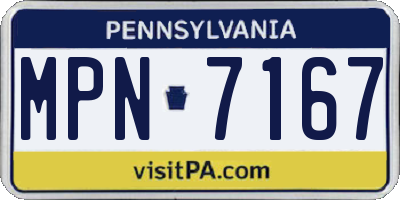 PA license plate MPN7167