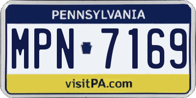 PA license plate MPN7169
