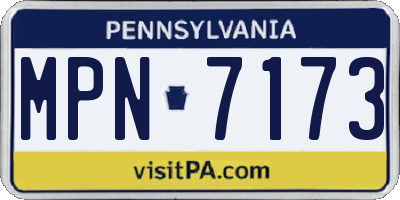 PA license plate MPN7173