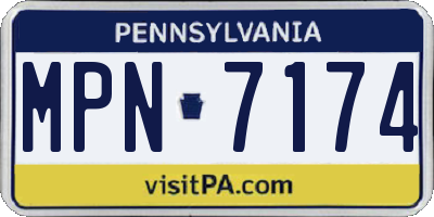 PA license plate MPN7174