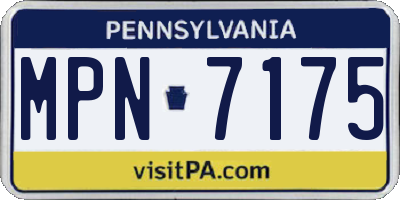 PA license plate MPN7175