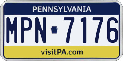 PA license plate MPN7176