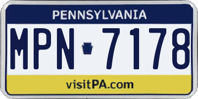PA license plate MPN7178