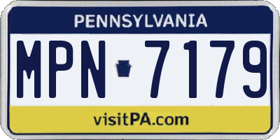 PA license plate MPN7179