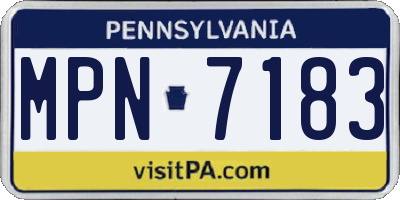 PA license plate MPN7183