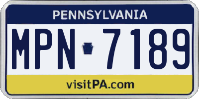 PA license plate MPN7189