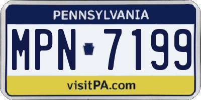 PA license plate MPN7199
