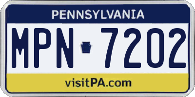 PA license plate MPN7202