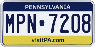 PA license plate MPN7208