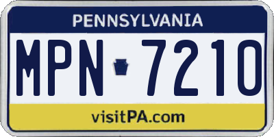 PA license plate MPN7210