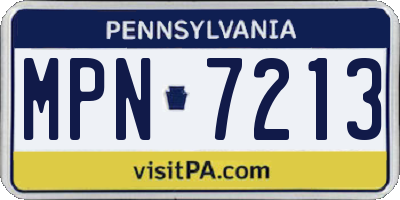PA license plate MPN7213