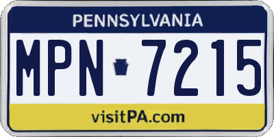 PA license plate MPN7215