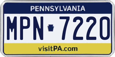 PA license plate MPN7220