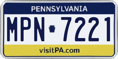 PA license plate MPN7221