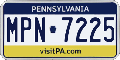 PA license plate MPN7225