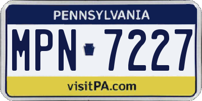 PA license plate MPN7227