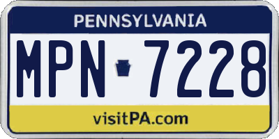 PA license plate MPN7228