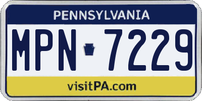 PA license plate MPN7229